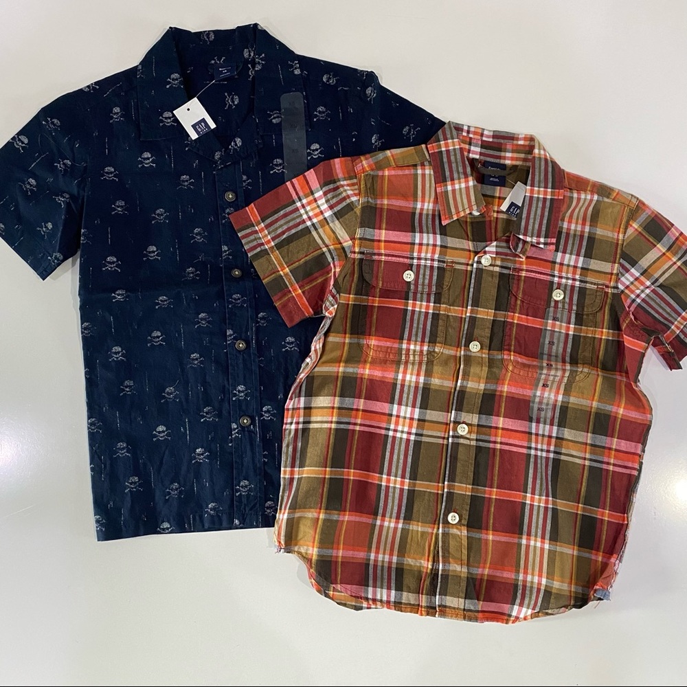 NWT GAP Size 4-5 Boys- 2 Summer Button Up Polo Shirts New Bundle